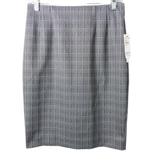 Amanda + Chelsea NWT Women's Black & White Plaid Stretchy Pencil Skirt Small